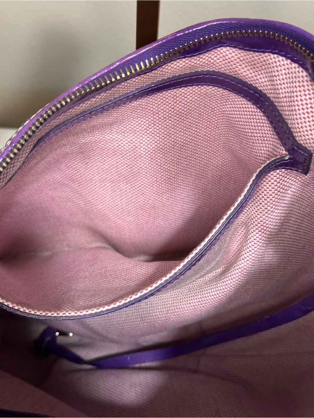 Dooney & Bourke Luisa Purple Patent Leather Shoulder Hobo Bag - Picture 12 of 15